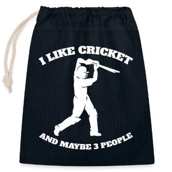 Kricket Kricketmannschaft Kricketteam Cricket - Verschließbarer Geschenkbeutel aus Baumwolle (25x30cm) - Navy - Vorne