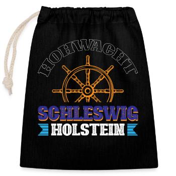 Hohwacht Schleswig-holstein - Closable cotton gift bag (25x30cm) - black - Front