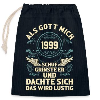24 Jahre Geburtstag Jahrgang 1999 - Verschließbarer Geschenkbeutel aus Baumwolle (25x30cm) - Navy - Vorne