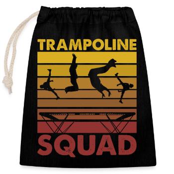 Trampolin-Kader - Verschließbarer Geschenkbeutel aus Baumwolle (25x30cm) - Schwarz - Vorne