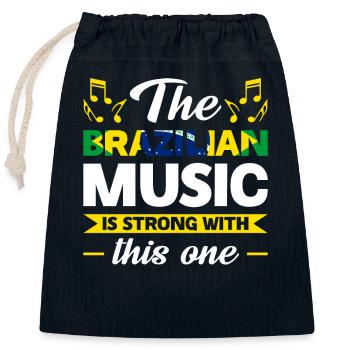 La musique brésilienne est forte avec celui-ci - Sac cadeau en coton avec cordon (25 x 30 cm) - bleu marine - Devant