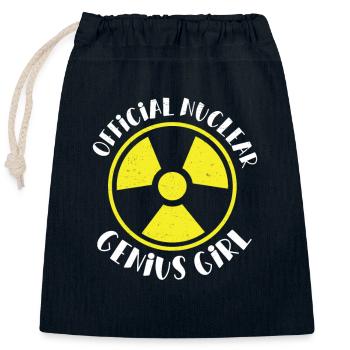 Nuklearingenieur Nuclear Genius Girl Funny - Verschließbarer Geschenkbeutel aus Baumwolle (25x30cm) - Navy - Vorne