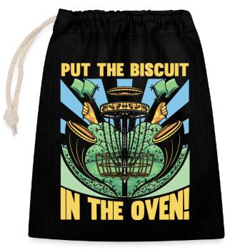 Drôle de disc golf Hommes - Sac cadeau en coton avec cordon (25 x 30 cm) - noir - Devant
