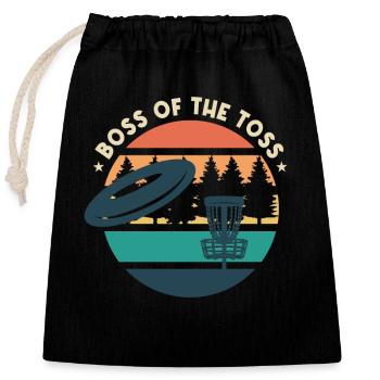 Funny Disc Golf Humor - Closable cotton gift bag (25x30cm) - black - Front
