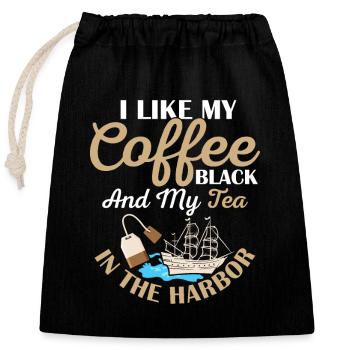 I Like My Coffee Black History Teacher Student - Closable cotton gift bag (25x30cm) - black - Front