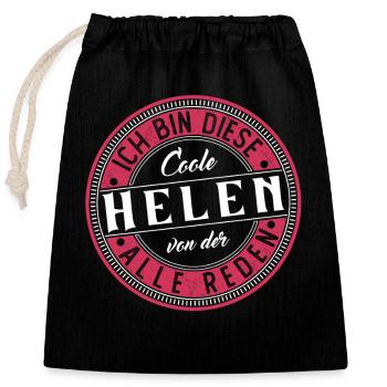Helen Geschenkidee Geschenk Geburtstag - Verschließbarer Geschenkbeutel aus Baumwolle (25x30cm) - Schwarz - Vorne