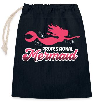 Professionelle Meerjungfrau - Verschließbarer Geschenkbeutel aus Baumwolle (25x30cm) - Navy - Vorne