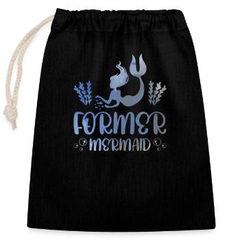 Ancienne Sirène - Sac cadeau en coton avec cordon (25 x 30 cm) - noir - Devant