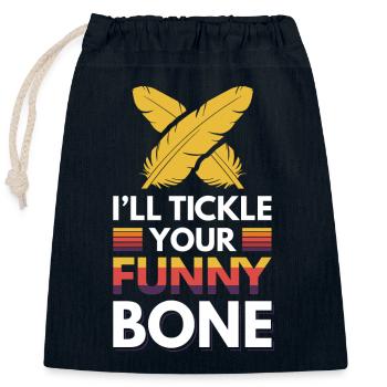 Ill tickle your funny bone - Closable cotton gift bag (25x30cm) - navy - Front