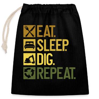 Bagger Baggerfahrer Baggern - Sac cadeau en coton avec cordon (25 x 30 cm) - noir - Devant