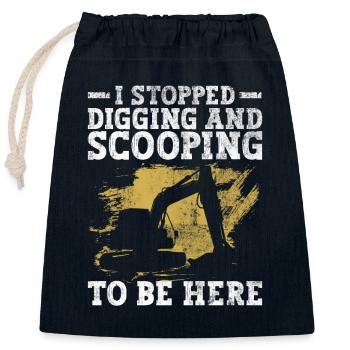 Schwermaschinenbediener Bagger Baggerfahrer - Sac cadeau en coton avec cordon (25 x 30 cm) - bleu marine - Devant