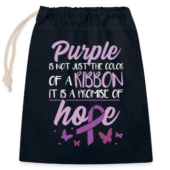 Le violet n’est pas seulement la couleur d’un ruban - Sac cadeau en coton avec cordon (25 x 30 cm) - bleu marine - Devant