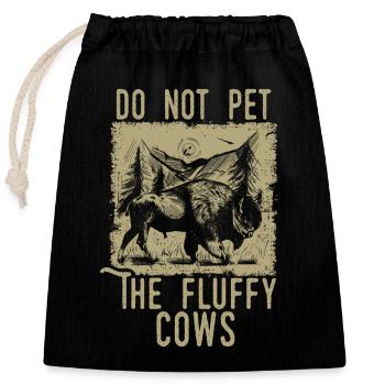 Ne caressez pas les vaches moelleuses - Sac cadeau en coton avec cordon (25 x 30 cm) - noir - Devant
