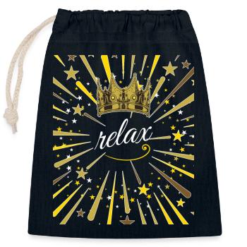 relax 1 - Sac cadeau en coton avec cordon (25 x 30 cm) - bleu marine - Devant
