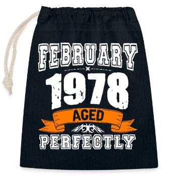 Cadeau d'anniversaire vintage de janvier 1978 - Sac cadeau en coton avec cordon (25 x 30 cm) - bleu marine - Devant