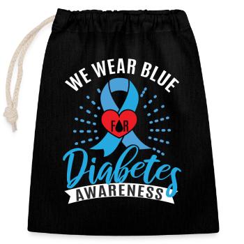 Diabetes Warrior Support Diabetes Awareness - Closable cotton gift bag (25x30cm) - black - Front