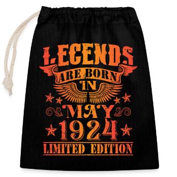 Anniversaire Mai 1924 Edition Limitée Millésime - Sac cadeau en coton avec cordon (25 x 30 cm) - noir - Devant
