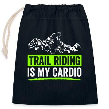 Quad - Sac cadeau en coton avec cordon (25 x 30 cm) - bleu marine - Devant