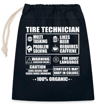 Tyre Technician Gift - Closable cotton gift bag (25x30cm) - navy - Front