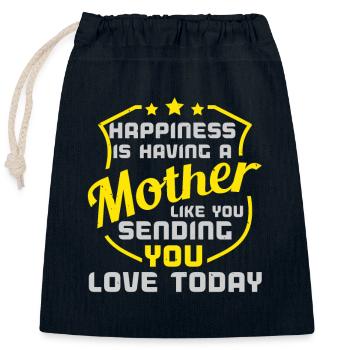 HAPPINESS IS HAVING A MOTHER LIKE YOU SENDING - Closable cotton gift bag (25x30cm) - navy - Front