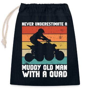 Quadfahrer Quad - Sac cadeau en coton avec cordon (25 x 30 cm) - bleu marine - Devant