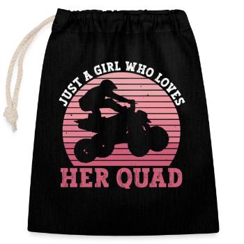 Quad Mädchen Quad Fahren Frauen - Sac cadeau en coton avec cordon (25 x 30 cm) - noir - Devant
