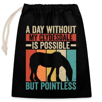 Clydesdale Reiter Schottisches Pferd - Sac cadeau en coton avec cordon (25 x 30 cm) - noir - Devant
