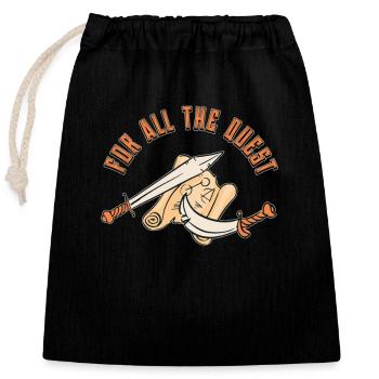 LARP For All The Quest Funny Roleplaying Medieval - Closable cotton gift bag (25x30cm) - black - Front