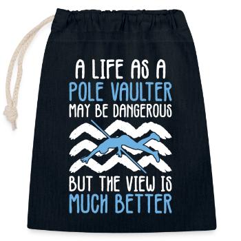 Stabhochspringer Stabhochsprung Stabhochspringen - Verschließbarer Geschenkbeutel aus Baumwolle (25x30cm) - Navy - Vorne