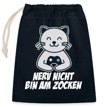 Nerv Nicht Bin Am Zocken - Verschließbarer Geschenkbeutel aus Baumwolle (25x30cm) - Navy - Vorne