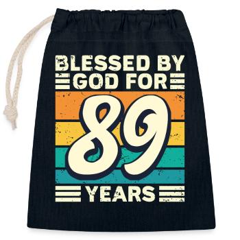 89 Birthday Gift Years Funny Saying - Closable cotton gift bag (25x30cm) - navy - Front