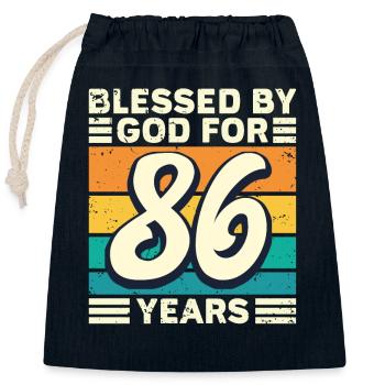 86 Birthday Gift Years Funny Saying - Closable cotton gift bag (25x30cm) - navy - Front