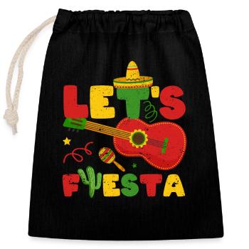 Let's Fiesta Cinco de Mayo Mexican guitar - Closable cotton gift bag (25x30cm) - black - Front