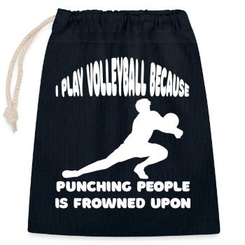 Volleyball Beach Volleyball Volleyball Player Gift - Closable cotton gift bag (25x30cm) - navy - Front