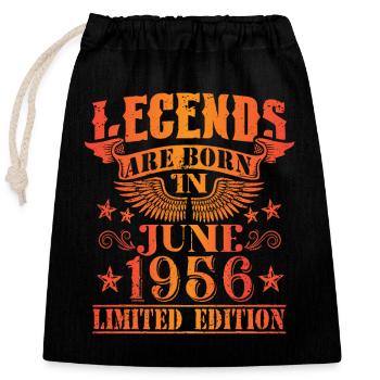 Geburtstag Juni 1956 Limited Edition Vintage - Verschließbarer Geschenkbeutel aus Baumwolle (25x30cm) - Schwarz - Vorne