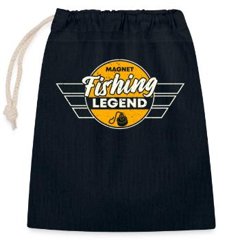 Légende de la pêche magnétique - Sac cadeau en coton avec cordon (25 x 30 cm) - bleu marine - Devant