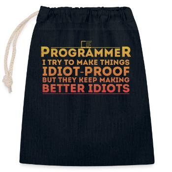 Lustiger Programmierer Humor Computer Coder Programmierung - Verschließbarer Geschenkbeutel aus Baumwolle (25x30cm) - Navy - Vorne