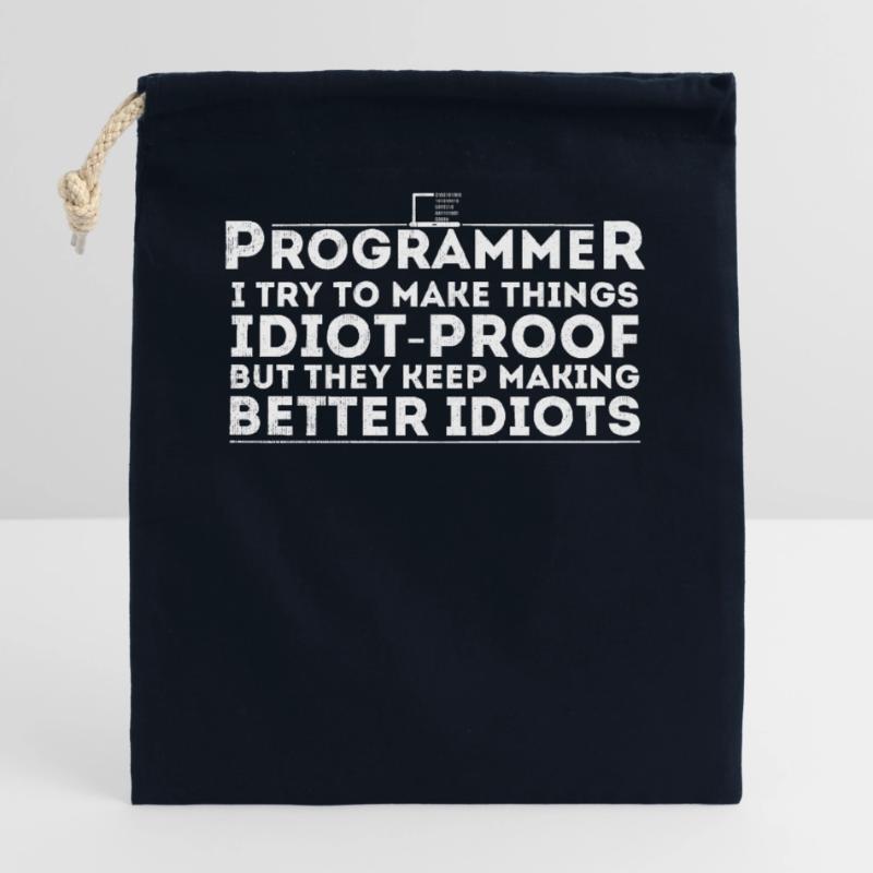 Drôle Programmeur Humour Codeur Informatique Programmation Sac cadeau en coton avec cordon (25 x 30 cm)