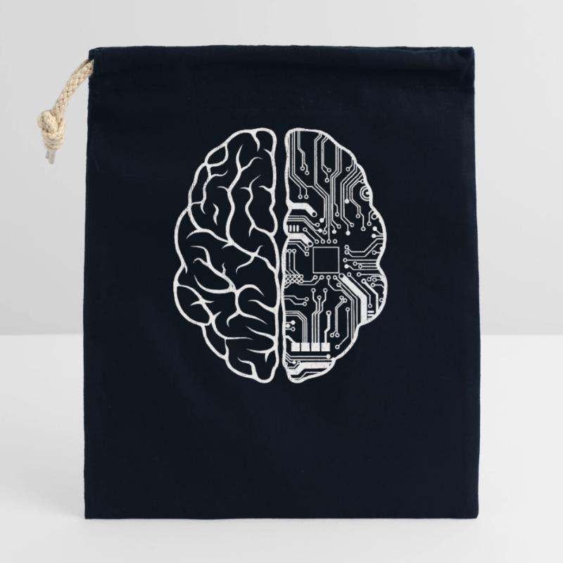 Programmierer Coder - Entwickler Programmierung Gehirn Wortspiel Verschließbarer Geschenkbeutel aus Baumwolle (25x30cm)
