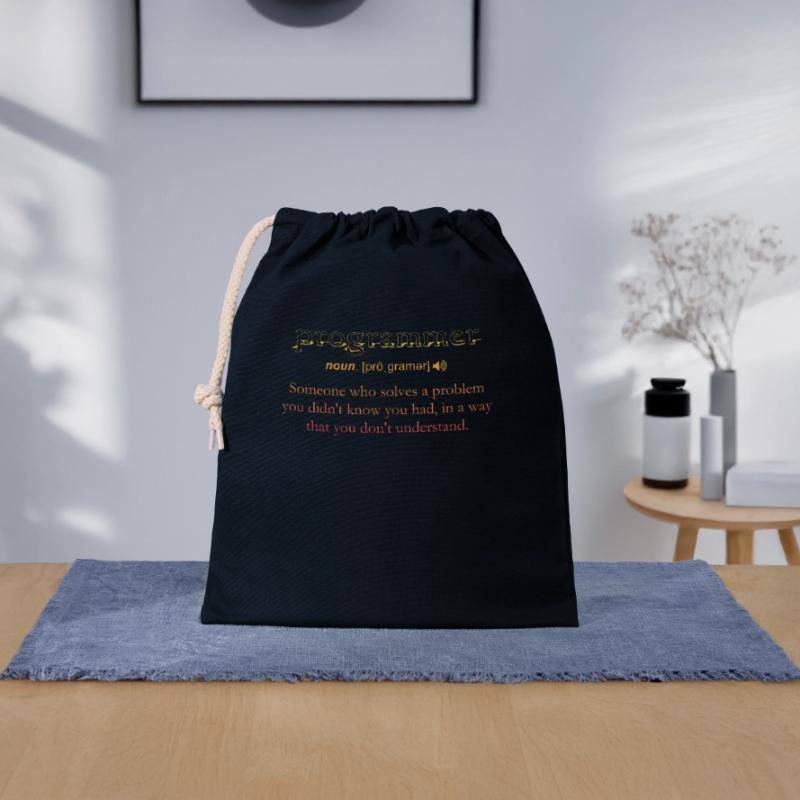 Programmer Funny Definition Coding Humor Vintage Closable cotton gift bag (25x30cm)