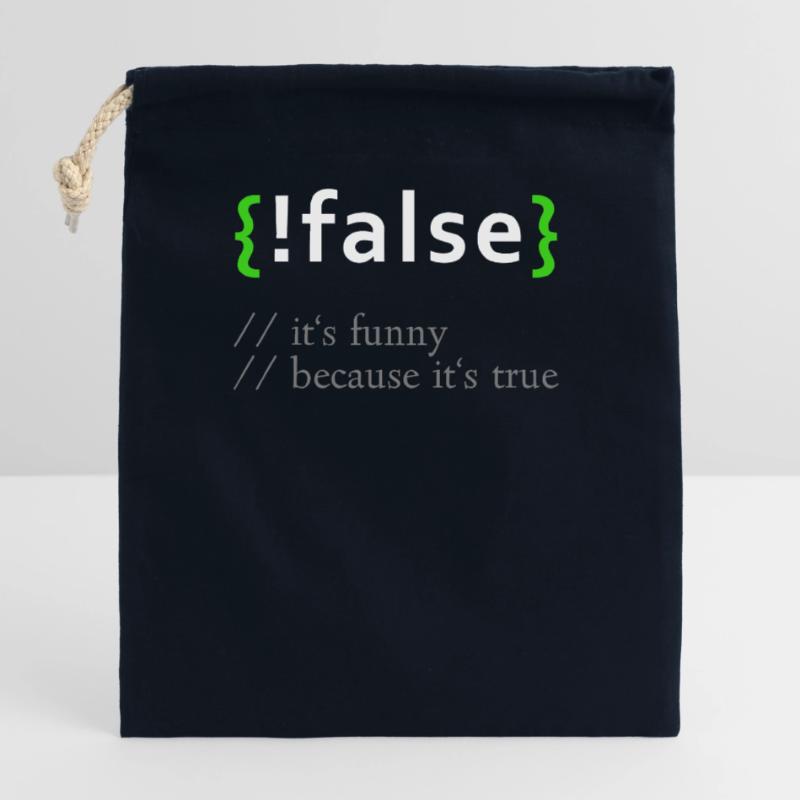 ! False - Programme informatique de programmeur de codage amusant Sac cadeau en coton avec cordon (25 x 30 cm)