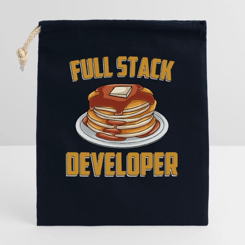 Développeur Full Stack - Programmeur scientifique Coder Sac cadeau en coton avec cordon (25 x 30 cm)