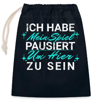 Zocker Gamer Spruch Teenager Junge Geburtstag - Verschließbarer Geschenkbeutel aus Baumwolle (25x30cm) - Navy - Vorne
