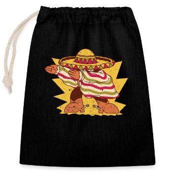 Poncho mexicain tacheté Cinco de Mayo Boys - Sac cadeau en coton avec cordon (25 x 30 cm) - noir - Devant