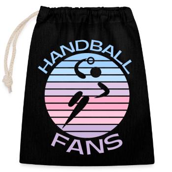 Handball Fans - Closable cotton gift bag (25x30cm) - black - Front
