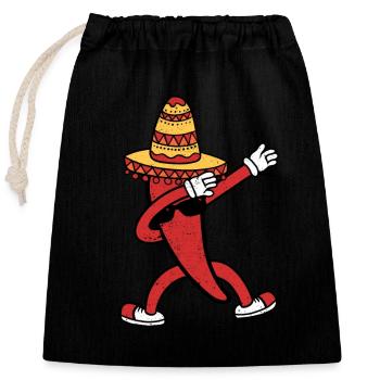 Chili Dabbing Pepper Mexican Hot Jalapeno Dab Danc - Closable cotton gift bag (25x30cm) - black - Front
