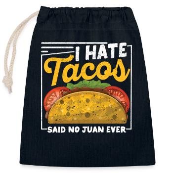 Je déteste les tacos Dit pas Juan jamais drôle - Sac cadeau en coton avec cordon (25 x 30 cm) - bleu marine - Devant