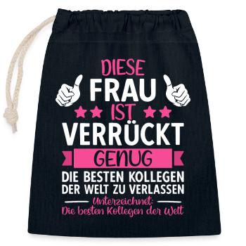Abschied Kollegin Renteneintritt Abschiedsgeschenk - Verschließbarer Geschenkbeutel aus Baumwolle (25x30cm) - Navy - Vorne