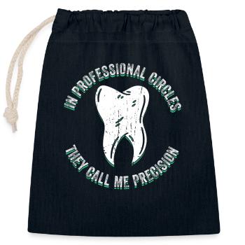 Zahntechniker - Sac cadeau en coton avec cordon (25 x 30 cm) - bleu marine - Devant
