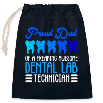 Zahntechniker Papa Zahntechnik Vater - Sac cadeau en coton avec cordon (25 x 30 cm) - bleu marine - Devant
